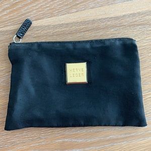 Herve Leger black zippered pouch